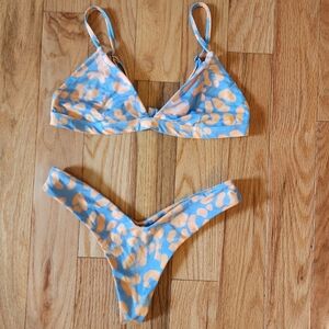 Blackbough Baby Blue Splash Cheeky Bikini Bottom & Adjustable Bikini Top